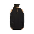 thumbnail image 2 of 1.STATE Womens Cold Shoulder Knit Blouse, Black, X-Small, 2 of 2