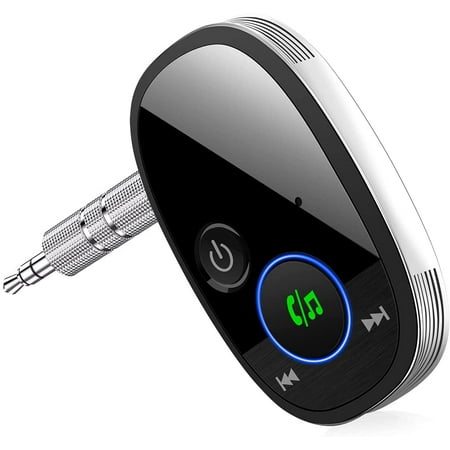 Futhstar Bluetooth Aux Adapter for Car Wireless Bluetooth 5.0 Receiver for Home Stereo/ Wired Speaker/ Headphones Noise Cancelling Mic for Hands-Free Call Volume Control 3.5 Aux Port Plug Play