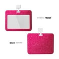 thumbnail image 2 of Susaid Rose Red Glitter Print ID Badge Holder with Double-Sided Windows Horizontal Hard Plastic Case Black Card Protector Pouch for Office School ID Credit Cards, 2 of 7