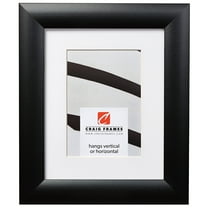 Craig Frames Contemporary Wide, 12x36 inch Black Picture Frame Matted for an 8x32 Photo
