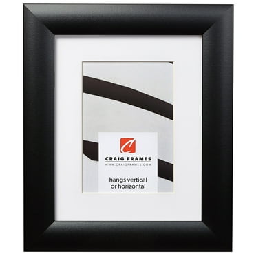 Craig Frames Contemporary Wide, 11x17 inch Black Picture Frame Matted for an 8x12 Photo