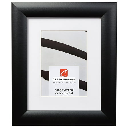 Craig Frames Contemporary Wide, 12x36 inch Black Picture Frame Matted for an 8x32 Photo