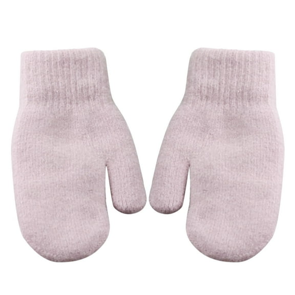 Womens Gloves Women Mittens Double Cute Stretchy Soft Thickened Cold Solid Color Autumn Winter For Riding