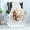 thumbnail image 4 of Honeycomb Soft Flannel Fleece Throw Blanket, Beekeeping Themed Composition Minimalist Illustration Hexagons, Cozy Plush for Indoor and Outdoor Use, 70" x 90", Earth Yellow Beige, by Ambesonne, 4 of 5