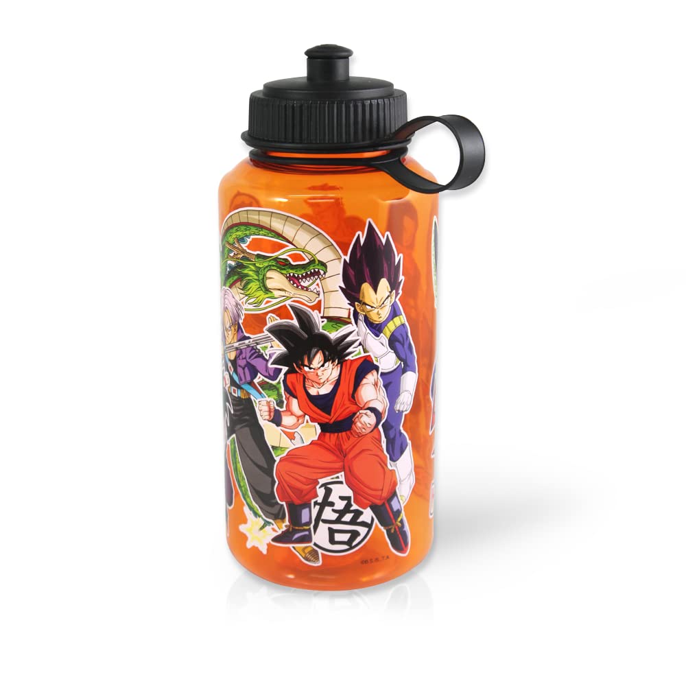 Dragon Ball Z Cell Saga Sticker Bomb Orange Throws Hand Wash Beverage Water  Bottle, 32 oz 
