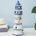 thumbnail image 1 of AMERTEER Wooden Lighthouse Model Ornaments Creative Craft Tabletop Statue Gift for Housewarming Decor, 1 of 3