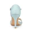 thumbnail image 2 of BLISSFUL STEP Women's Rhinestone Ankle Strap Open Toe Stiletto Heels Sandals Sky Blue (Size 9), 2 of 6