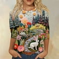 thumbnail image 2 of Blouses for Women Business Casual Fall Tunic Xmas Soiree Shirts Ladies Hip 3/4 Sleeve, 2 of 5