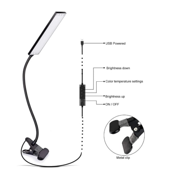 LED Selfie Lights for Phone Clip-On, ROAYI Dimmable Reading Light, as Ring Lights Kit for Live Stream/Makeup/YouTube Video/Tiktok,Black