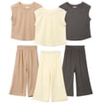 thumbnail image 2 of HAOYUNL Kids' Loose Sleeveless Summer Suit 12M-10T Baby Ice Silk Vest and Leggings Two-Piece Set for Toddler Baby Girls, 2 of 10