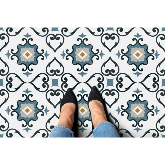Retro Slate 12”x12” Peel ‘N’ Stick Self Adhesive Vinyl Floor Tiles for Bathroom