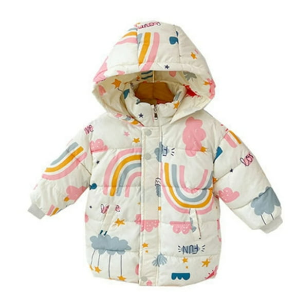 XBASW Toddler Baby Girls Boys down Padded Jacket Hooded Cotton Coat 2-8T Girls Boys Winter Thickening Snowsuit Medium-Length Warm Outerwear for Kids