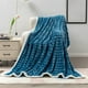 thumbnail image 1 of Manta Suave y Cálida de Forro Polar Azul Oscuro para Sofá | 100 X 70 Cm, Manta Esponjosa de Color Liso | Manta Decorativa a Rayas, Ideal para Regalar | Tela de Poliéster | Ligera y Acogedora | Perfec, 1 of 6