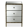 thumbnail image 6 of Naaman Modern and Contemporary Hollywood Regency Glamour Style Mirrored 3-Drawer Nightstand Bedside Table by Ember Interiors, 6 of 13
