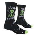 thumbnail image 5 of Crazy Socks, Unisex, Graphic, This Planet Sucks, Crew Socks, Novelty Silly Fun, 5 of 6