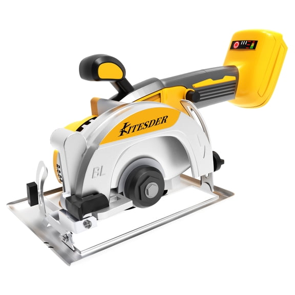 5 Inch Cordless Brushless Mini Circular Saw, 3-Speed, 6900 RPM, 2.0/4.0Ah Battery & Fast Charger, 0°/45° Bevel Cut, for Wood Tile Plastic Soft Metal Stone