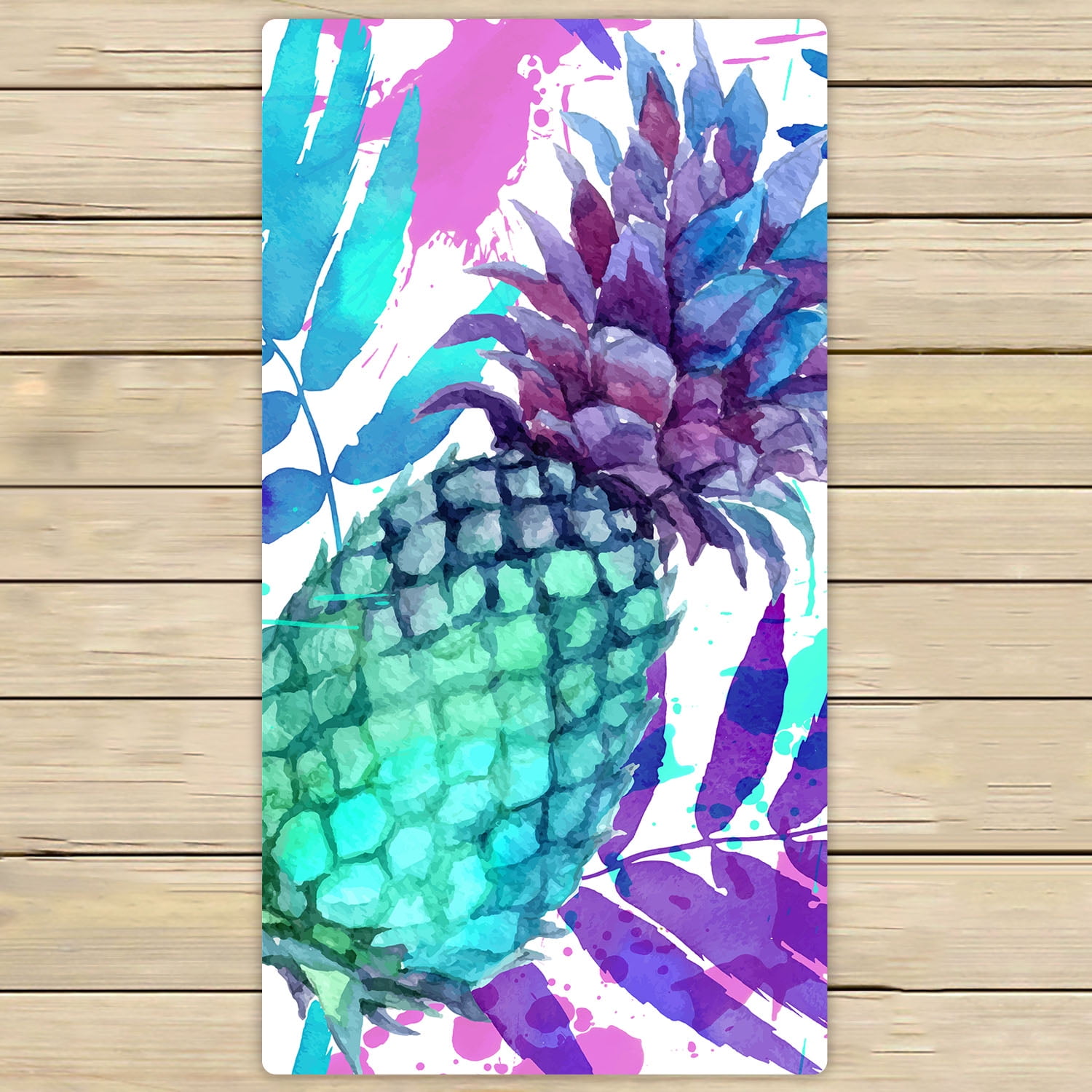 YKCG Tropical Fruit Vintage Pineapples Hand Towel Beach Towels Bath