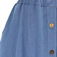thumbnail image 7 of Women Plus Size Denim Skirt Polyester High Waisted A Line Midi Elastic Waist School Casual Wear, 7 of 7