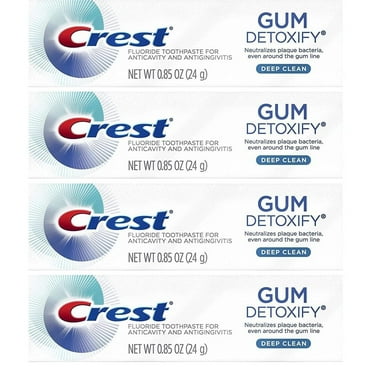 Crest Gum Detoxify Toothpaste, Deep Clean, Travel Size, 0.85 oz (24g)- Pack of 4