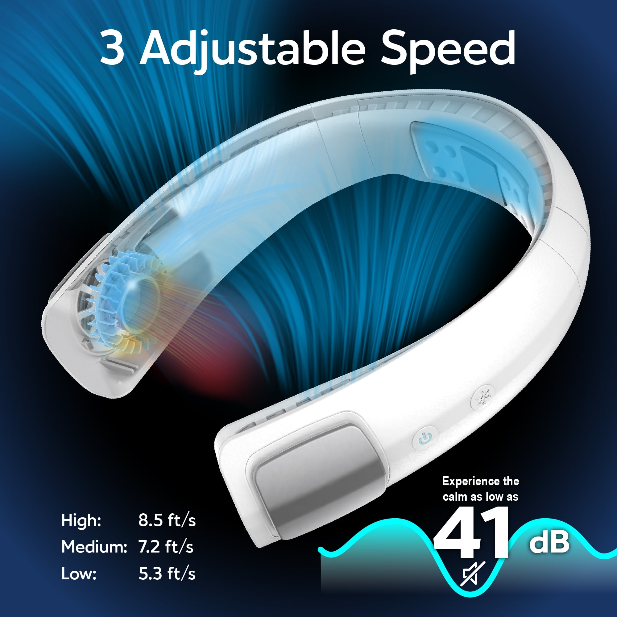 Arctic Air® Freedom® Touch Wearable Personal Air Cooler, USB Rechargeable, 3 Speeds