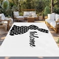 thumbnail image 3 of Outdoor Rug 3x5 ft Retro Waterproof Outdoor Patio Rug Mat Non Slip Outside Area Rugs Carpet for RV,Camping,Porch,Deck,Pool,Balconybackyard,Welcome Home Sign Polka Dot Rabbit Black White, 3 of 9
