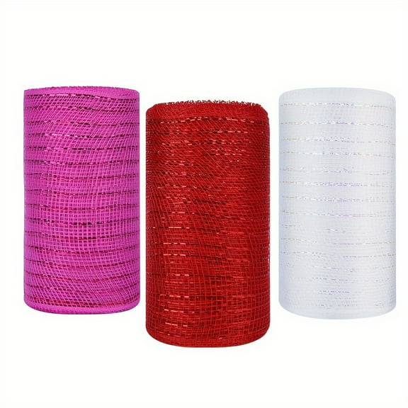 Zoyueyie 3 Rolls Festival Present Ribbon Crafted Ribbon Cuttable Package Ribbon Diy Supplies Lovely Present Ribbon Craft Wide Ribbon Wavy Ribbon