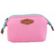 thumbnail image 1 of Estuche de maquillaje de viaje compacto de color rosa para guardar artículos de belleza esenciales organizados., 1 of 8