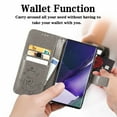 thumbnail image 6 of Wallet Case for Samsung Galaxy S23 Ultra with Card Slots Holder Magnetic Clasp Kickstand Flip Folio Cover, Exquisite Flower Pattern PU Leather Soft Silicone Shockproof Protective Cover,Gray, 6 of 12