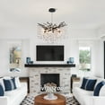 thumbnail image 3 of Modern Tree Branch Crystal Chandelier, Adjustable Height 20-78.7 Inches, Luxury Black Metal & Sparkling Crystal Lighting Fixture for Dining Room, Living Room, Bedroom, 3 of 10