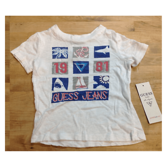Guess Baby Boys "GUEES JEANS" T-Shirts, White, 24M