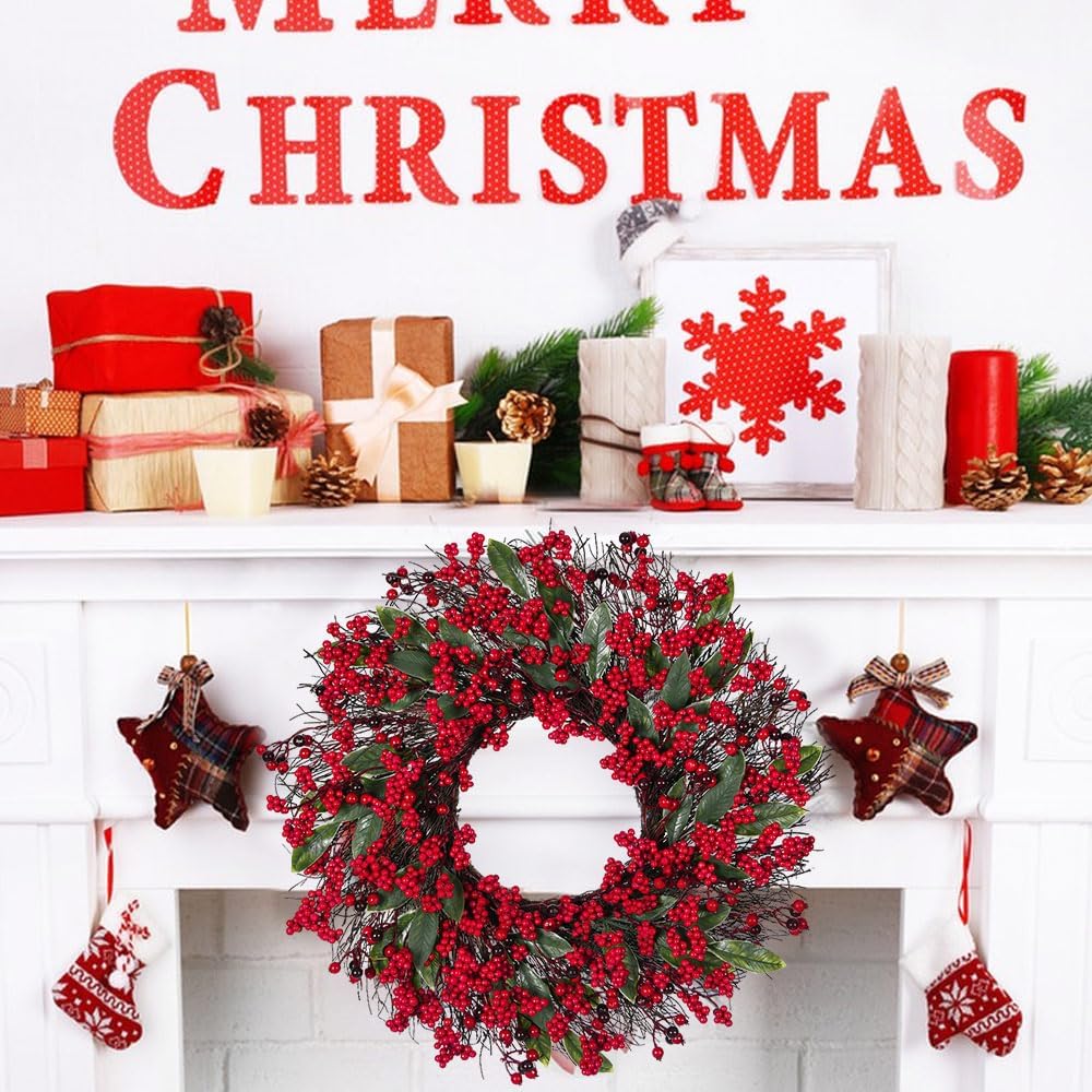 Myecovie 19-Inch Red Berry Christmas Wreath photo 2