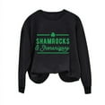 thumbnail image 4 of VEKDONE SHAMROCKS Letter Print Sweatshirts for Women 2024 Clearance Irish St. Patrick's Day Long Sleeve Blouse Casual Loose Fit Crewneck Pullover Tops Black M, 4 of 4