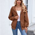 thumbnail image 2 of SWSMCLT Women's Hooded Sweatshirt Full Zip Hoodie Fashion Long Sleeve Winter Fall Comfy Casual Zip Pocket Coat Brown XX-Large, 2 of 2
