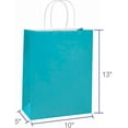 10x5x13 inch Paper Bags Kraft Blue Gift Bags Bulk with Hanldles for