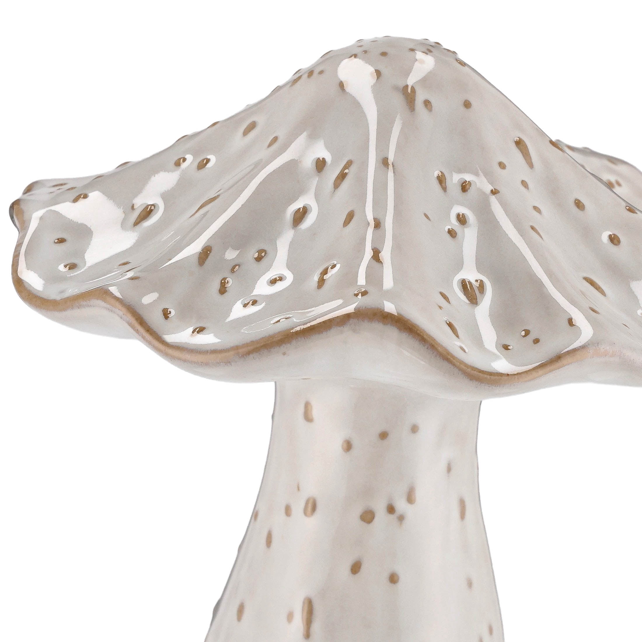 Medium Ceramic Mushroom Christmas Decoration, White, 6.5", by Holiday Time
