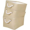 thumbnail image 1 of Boîtes de Rangement Pliables, Grands Paniers en Tissu, Lot de 3 (Beige, Petit), 1 of 6