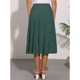 thumbnail image 4 of DARING DIVA Women's Midi Tiered Pleated Elastic Waist A-Line Skirt L Army Green, 4 of 6
