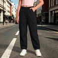 thumbnail image 2 of XIYON Girls Cargo Pants Casual Trousers for Outdoor Daily Wear Comfortable Streetwear Pants for Girls 4-5 Years, 2 of 4