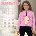 thumbnail image 7 of Xixirimido Pink Axolotl Stars Pattern Girls Half Zip Sweatshirt Long Sleeve Pullover Crop Tops Kids Lightweight Hoodie Fashion Winter Clothes, Size 7-8, 7 of 7