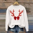 thumbnail image 4 of Hueook Christmas Sweaters for Women Fashion Women's Casual Solid Color Long Sleeve Round-Neck Blouses Shirts Tops Sweater White 2X, 4 of 8