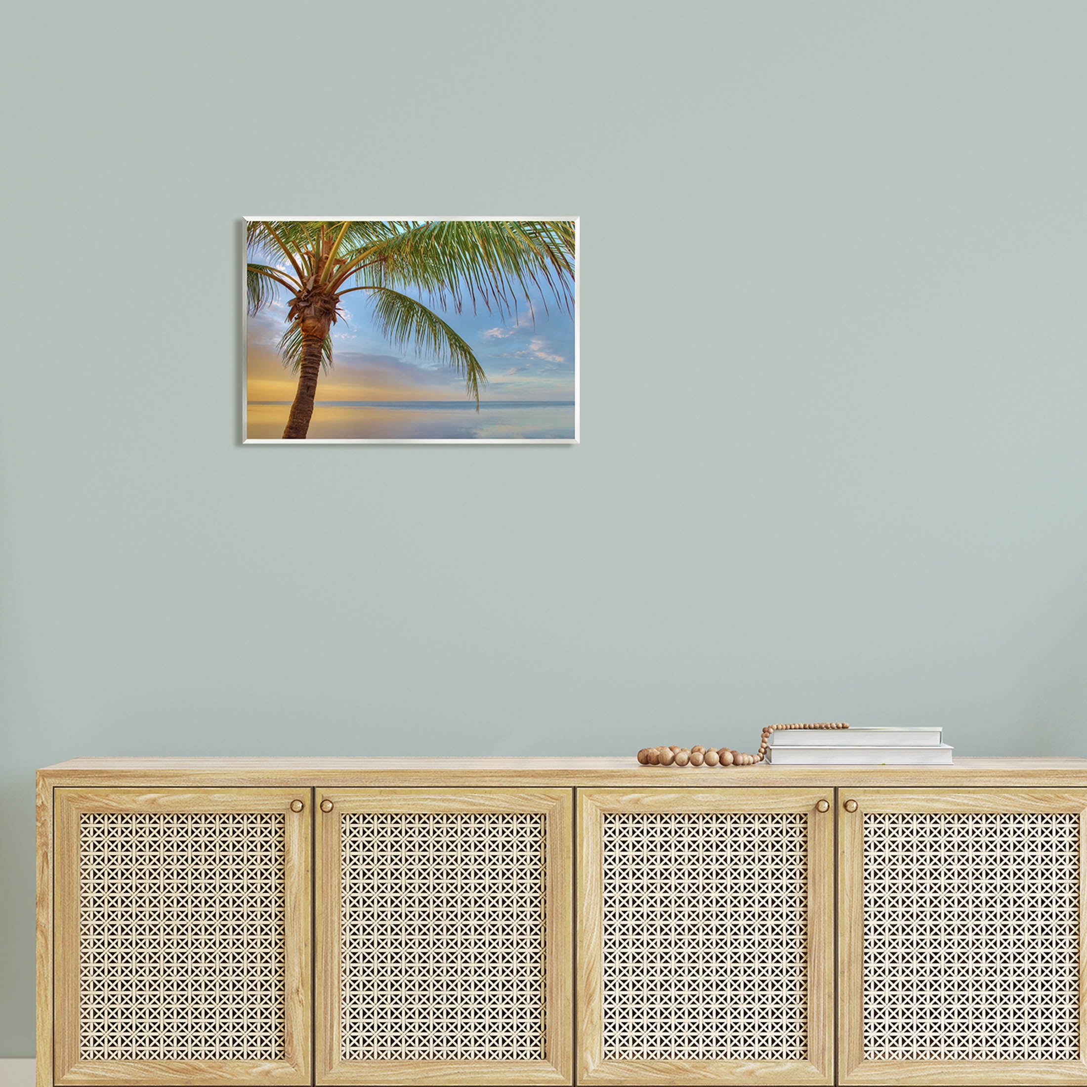 Sunrise Palm Tree Sky Reflection Coastal Photograph Unframed Art Print Wall Art