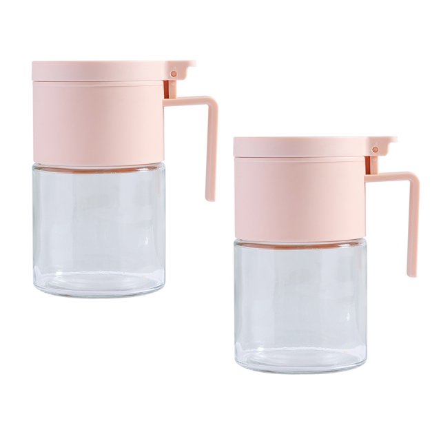 Frascos de vidrio para especias, recipientes para especias a prueba de humedad con cucharas, juego de 2 frascos para especias de 300 ml