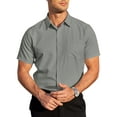 thumbnail image 3 of GENTS BLISS Short Sleeve Mens Dress Shirts Casual Solid Shirts for Men Regular Oxford Tops with Pocket, 3 of 10