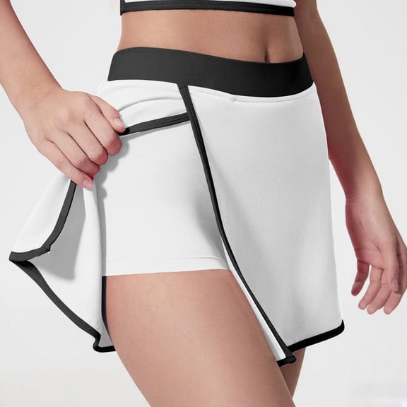 asjyhkr Skorts for Women Elastic High Waist Side Slit Polyester Athletic Lightwaight Breathable Tennis Skort