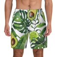 thumbnail image 2 of Goofa Watercolor Green Tropical Printed Men's Swim Trunks Board Shorts Quick Dry Mens Swimming Trunks with Compression Liner,Breathable Fit Hawaii Beach Shorts-Medium, 2 of 9