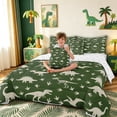 thumbnail image 3 of meiyoeat Green Dino Skeleton Full Size Bedding Sets for Boys, Wildlife Brachiosaurus Print Full Size Bed in a Bag, Reversible, 7-Piece, 3 of 6