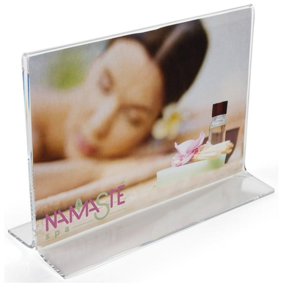 7 x 5 x 2-Inch, Clear Acrylic Horizontal Table Tent - Sold in Case Packs of 15 Units - Bottom-Loading, For Tabletop Use