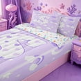 thumbnail image 3 of meiyoeat Purple Personalized Monogram S Zipper Full Size Comforter Sets with Fitted Sheet and 2 Pillowcases,Rainbow Cloud Loves Initial Art Zipper Bedding Set,Colorful Stars Reversible,4-Piece, 3 of 7