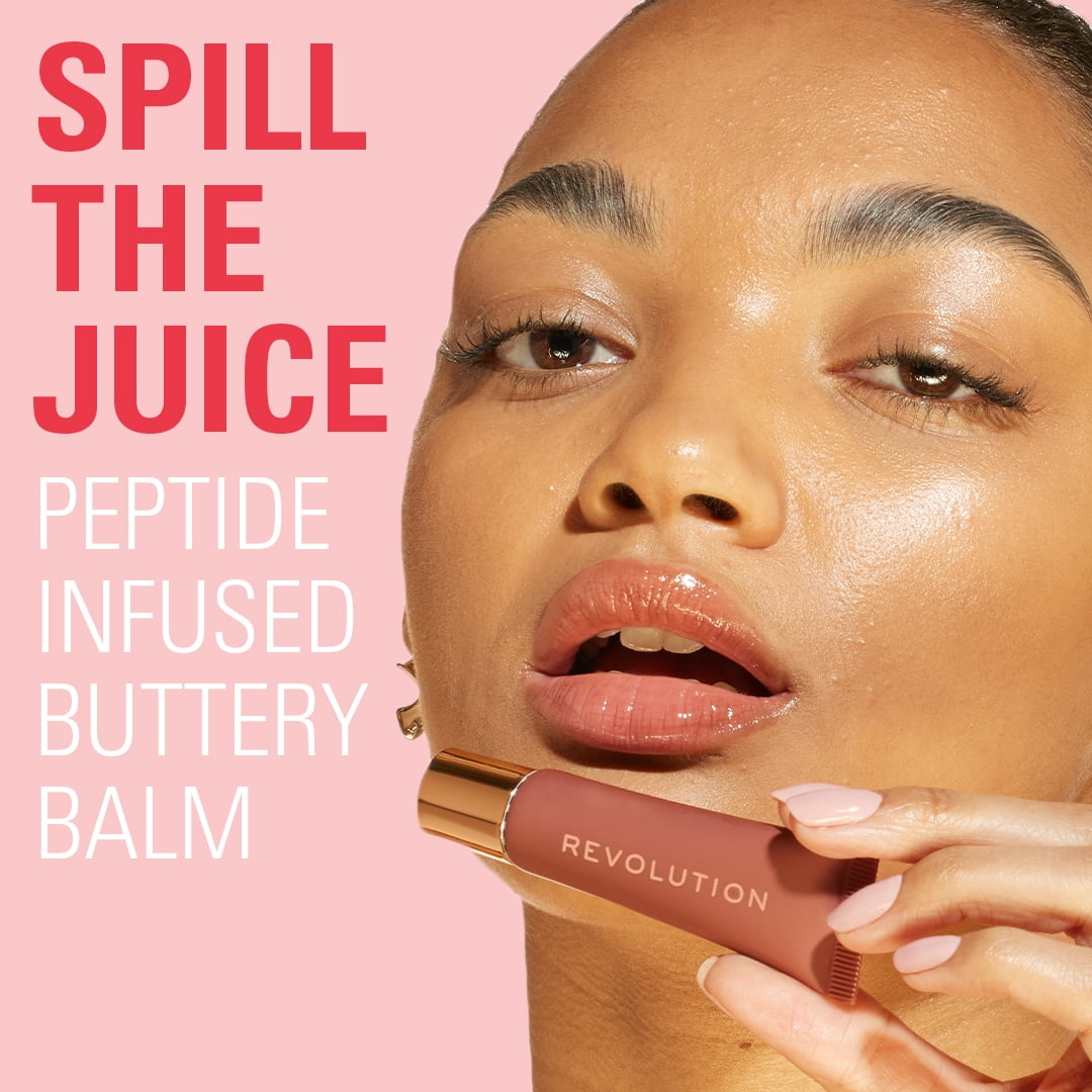 Revolution Juicy Peptide Hydrating Moisturizing Lip Balm with Peptides, Nude Latte
