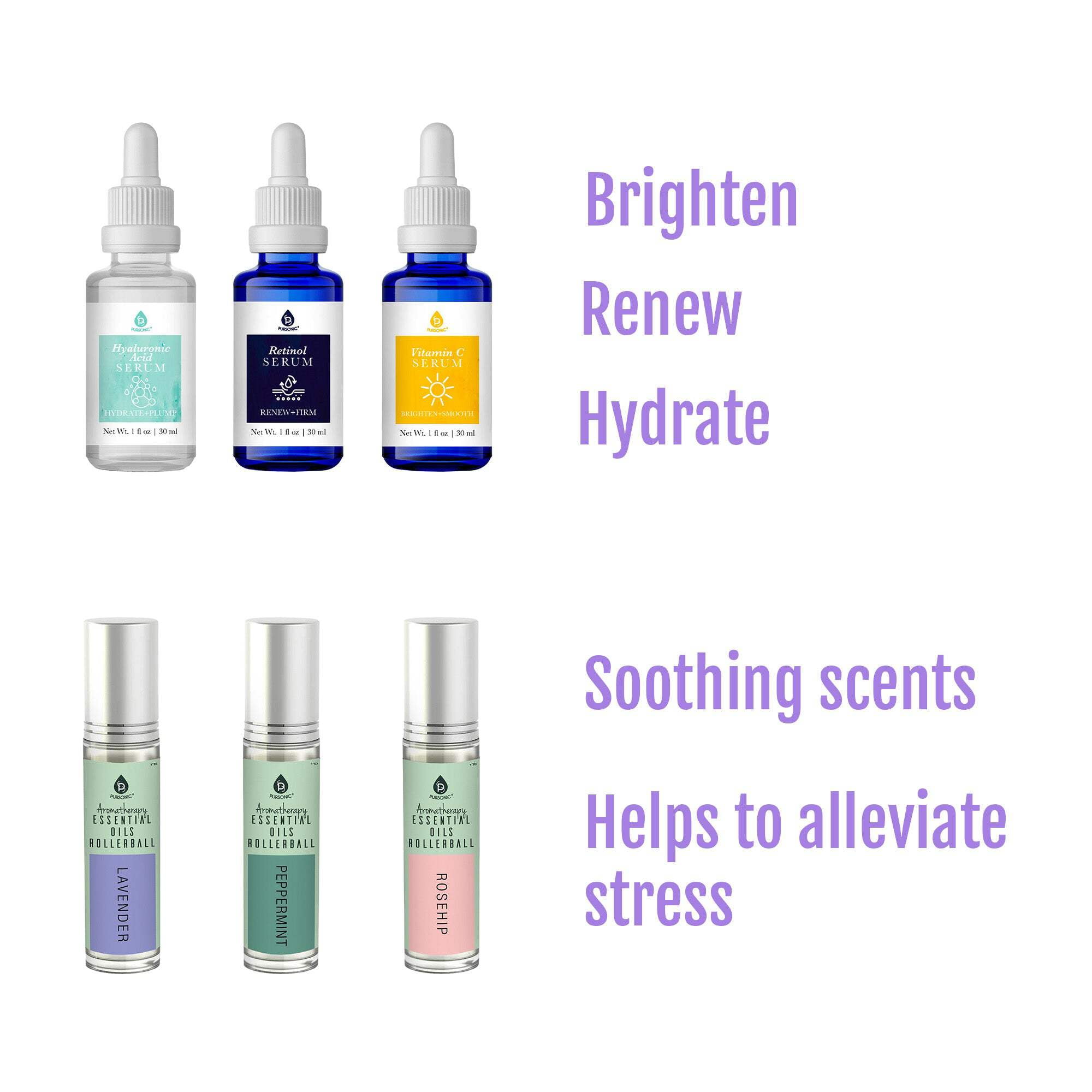 Pursonic Aromatherapy  Anti-Aging Serum Set